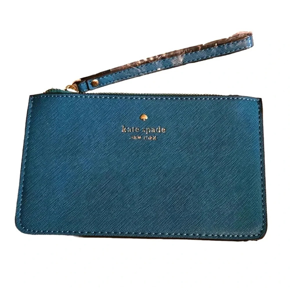 kate spade Handbags - New W Tags KATE SPADE NEW YORK Wallet Wristlet Clutch Teal Leather 98689249028